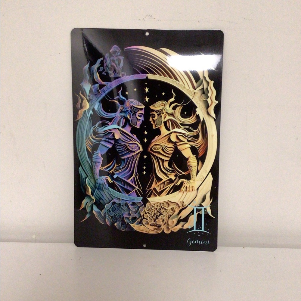 horoscope metal tin Sign, gemini, horoscope Wall Art